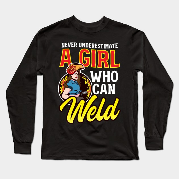 Funny Welding Shirt | Girl Who Can Weld Long Sleeve T-Shirt by Gawkclothing